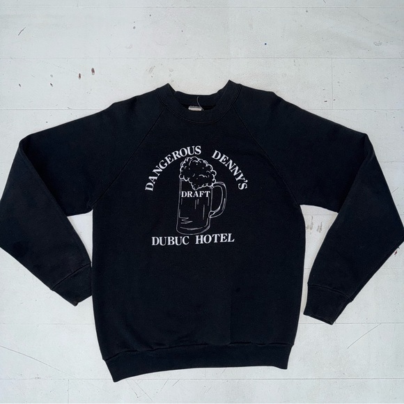 Fruit of the Loom Other - Vintage Fruit of the Loom Black Crewneck with Graphic Print 90s Made In USA